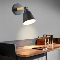 Aplique De Pared Interior Vintage E27 Moderno, Lámpara De Pared Industrial, Lámpara De Pared Con Brazo Oscilante Ajustable, Aplique De Pared Con Bombillas Para Dormitorio, Pasillo, Sala De Estar (negr -Trio Ventas 56928445 4