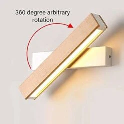 Aplique LED De Pared Para Interiores, Rotación De 360° Con Iluminación Simple De Madera Maciza, Lámpara De Pared Moderna Para Dormitorio, Estudio, Pasillo, Sala De Estar, Blanco Cálido (21 Cm) -Trio Ventas 57162260 3