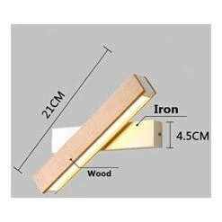 Aplique LED De Pared Para Interiores, Rotación De 360° Con Iluminación Simple De Madera Maciza, Lámpara De Pared Moderna Para Dormitorio, Estudio, Pasillo, Sala De Estar, Blanco Cálido (21 Cm) -Trio Ventas 57162260 5