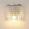 Aplique De Pared De Cristal K9 Moderno Lámpara De Pared De Cristal Interior Acabado Cromado Base De Lámpara E14 De Acero Inoxidable Para Dormitorio Sala De Estar Pasillo Escalera Habitación De Niña [C -Trio Ventas 57219259 1