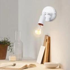 Apliques De Pared Industrial Lámpara De Pared E27 Vintage Para Restaurante De Bar Familiar Blanco -Trio Ventas 57759105 4