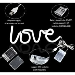 Letreros De Neón Para Dormitorio, Neón Alimentado Por USB O Batería Para Pared, Neón LED Como Letreros De Pared De Neón Para Niñas, Letrero De Amor Para Fiesta De Navidad, Boda, Habitación De Niños -Trio Ventas 57905415 5