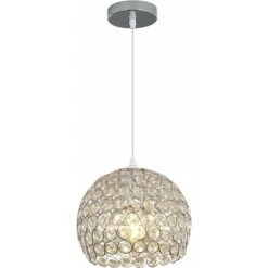 Candelabro De Cristal Moderno Lámpara Colgante De Araña Moderna E27 Lámpara Colgante Cromada Con Cable Ajustable De 120 Cm Adecuado Para Cocina, Dormitorio, Oficina, Sala De Estar (bombilla No Incluid