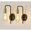 Apliques De Pared 2 Packs, Lámpara De Pared Industria Vintage, Lámpara De Hierro Retro Negro Para Interior Pasillos Sótanos Bares, IP20, E27, Max 40W, Sin Bombilla -Trio Ventas 59796440 1