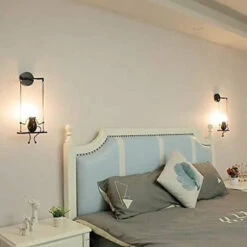 Lámpara De Pared Vintage, E27 Apliques De Pared, Retro Iluminación De Pared Metal Para Dormitorio, Escalera, Pasillo, Restaurante, Cocina -Trio Ventas 59796848 2