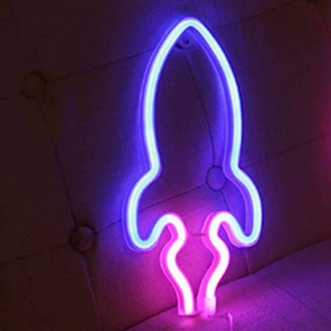 LED Cohete Neón,Cohete Señales Luces De Neón Cohete Alimentadas Por BateríA O USB Para Decoraciones De Neón NavideñAs De Fiesta De Bar De Dormitorio 5 LED Cohete Neón,Cohete Señales Luces De Neón Cohete Alimentadas Por BateríA O USB Para Decoraciones De Neón NavideñAs De Fiesta De Bar De Dormitorio - Imagen 3