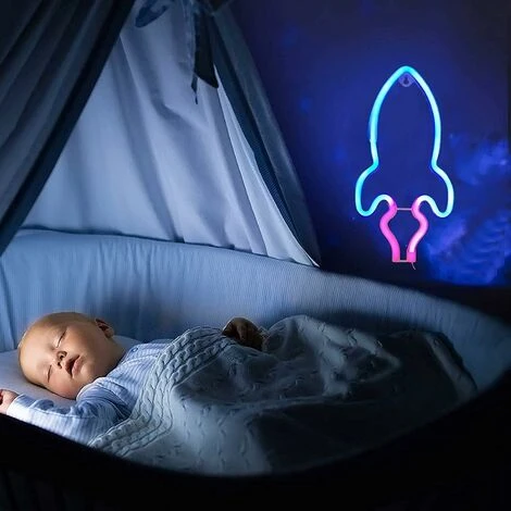 LED Cohete Neón,Cohete Señales Luces De Neón Cohete Alimentadas Por BateríA O USB Para Decoraciones De Neón NavideñAs De Fiesta De Bar De Dormitorio 6 LED Cohete Neón,Cohete Señales Luces De Neón Cohete Alimentadas Por BateríA O USB Para Decoraciones De Neón NavideñAs De Fiesta De Bar De Dormitorio - Imagen 4