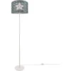 Paco Home Luminaria Habitación Infantil Lámpara De Pie Estrellas Deco Lámpara Pie E27  Una Pata Blanco,  Gris (Ø38 Cm)