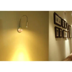 Lámpara De Pared Moderna LED Con Manguera Plateada Con Interruptor, Brazo Flexible, Iluminación Interior, Lectura De Cabecera, Pintura De Estudio -Trio Ventas 61176803 3