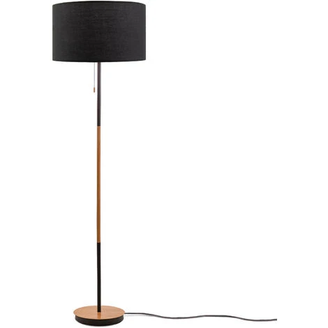 Paco Home Lámp. Pie Salón Lumin. Pie Escandinavo Pantalla Textil Cable Textil Interr. E27 Negro (Ø38 Cm), Luminaria De Pie Negro/madera 3 Paco Home Lámp. Pie Salón Lumin. Pie Escandinavo Pantalla Textil Cable Textil Interr. E27 Negro (Ø38 Cm), Luminaria De Pie Negro/madera