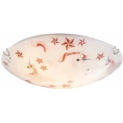 Lámpara De Techo Lámpara LED Para Niños Lámpara De Techo Habitación Infantil Para Niñas Redonda, Estrellas De Unicornio De Vidrio Blanco Rosa, 16W 960lm Blanco Cálido, D 30 Cm 9 Lámpara De Techo Lámpara LED Para Niños Lámpara De Techo Habitación Infantil Para Niñas Redonda, Estrellas De Unicornio De Vidrio Blanco Rosa, 16W 960lm Blanco Cálido, D 30 Cm -Trio Ventas 63599165 3