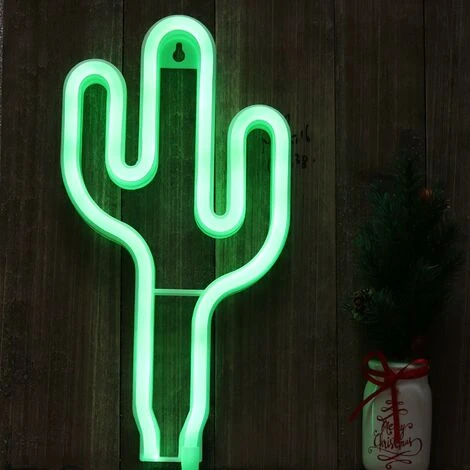 Luz De Neón De Cactus, Decoración De Pared, Letreros De Neón Para Habitación De Niños Con Soporte De Mesa, Batería Y Luz Nocturna Alimentada Por USB, Decoración Del Hogar (NECAC) 4 Luz De Neón De Cactus, Decoración De Pared, Letreros De Neón Para Habitación De Niños Con Soporte De Mesa, Batería Y Luz Nocturna Alimentada Por USB, Decoración Del Hogar (NECAC) - Imagen 2