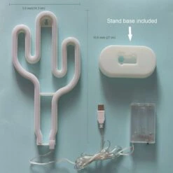 Luz De Neón De Cactus, Decoración De Pared, Letreros De Neón Para Habitación De Niños Con Soporte De Mesa, Batería Y Luz Nocturna Alimentada Por USB, Decoración Del Hogar (NECAC) 9 Luz De Neón De Cactus, Decoración De Pared, Letreros De Neón Para Habitación De Niños Con Soporte De Mesa, Batería Y Luz Nocturna Alimentada Por USB, Decoración Del Hogar (NECAC) -Trio Ventas 63880690 4