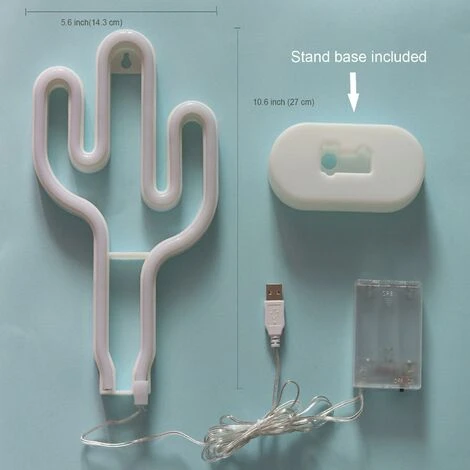 Luz De Neón De Cactus, Decoración De Pared, Letreros De Neón Para Habitación De Niños Con Soporte De Mesa, Batería Y Luz Nocturna Alimentada Por USB, Decoración Del Hogar (NECAC) 6 Luz De Neón De Cactus, Decoración De Pared, Letreros De Neón Para Habitación De Niños Con Soporte De Mesa, Batería Y Luz Nocturna Alimentada Por USB, Decoración Del Hogar (NECAC) - Imagen 4