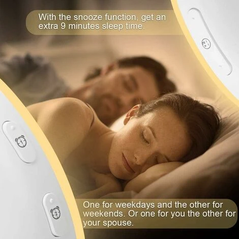 Radio Despertador Brillante, Lámpara De Noche Con 20 Niveles De Brillo Simulador De Amanecer Y Anochecer 2 Despertadores, Luz Nocturna Infantil Con 7 Sonidos Naturales + Grabación + Radio FM, 7 Colore 7 Radio Despertador Brillante, Lámpara De Noche Con 20 Niveles De Brillo Simulador De Amanecer Y Anochecer 2 Despertadores, Luz Nocturna Infantil Con 7 Sonidos Naturales + Grabación + Radio FM, 7 Colore - Imagen 5