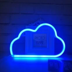 Letrero De Nube LED De Neón, Decoración De Pared Para Navidad, Fiesta De Cumpleaños, Habitación De Niños, Sala De Estar, Decoración De Fiesta De Boda (azul)