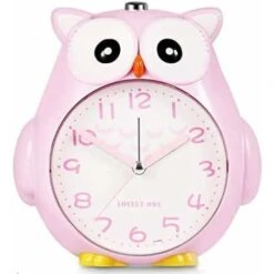 Reloj Despertador Silencioso, Reloj Despertador Para Niños Con Luz Nocturna Y Portavelas, Funciona Con Pilas Y Fácil De Instalar, Lindo Búho Decorativo Para Niños, Niñas Rosa