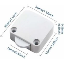 Interruptores De Puerta De Gabinete De 2 Piezas Interruptor De Luz De Gabinete Interruptor Automático Para Armarios, Blanco -Trio Ventas 67157241 4