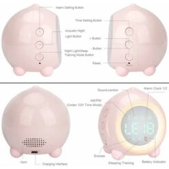 Reloj Despertador Digital, Reloj De Noche LED, Reloj Despertador Doble Con Luz Nocturna, Reloj Despertador Para Niños, Reloj Despertador Pequeño Para Viajes En Casa, Alimentado Por USB, Melocotón Lind -Trio Ventas 67692296 5