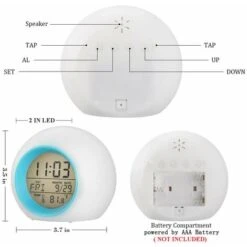 GDRHVFD Reloj Despertador Para Niños, Reloj Despertador Con Luz Para Niños Para Dormitorios, Reloj De Noche Que Cambia De 7 Colores Para Niños Y Niñas, Con Temperatura Interior, Control Táctil Y Hora -Trio Ventas 68578393 5