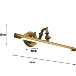 Lámpara De Espejo De Baño LED Vintage Apliques Iluminación De Baño Latón IP44 Tocador Impermeable Iluminación Lámparas De Espejo Cosmético, Lámpara De Espejo Retro Europea,8W 630LM 4000K [Clase Energé -Trio Ventas 69672286 5