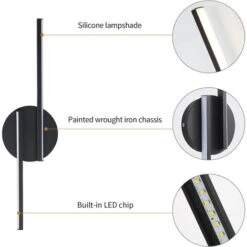 Luz De Pared Interior LED 1200ML, Lámpara De Pared Moderna De 14W, Apliques De Aluminio Blanco Cálido De 3000K Para Sala De Estar, Pasillo, Baño, Escalera, Luz Nocturna,55cm [Clase Energética E] -Trio Ventas 69672956 5