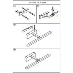 Luz De Espejo De Baño LED 50 Cm, 12 W, IP44 Luz De Pared De Baño A Prueba De Agua 180 ° Giratoria, Luz De Espejo De Baño Moderna, Blanco Cálido 3000 K, Schwarz,Negro [Clase Energética F] -Trio Ventas 69673699 5