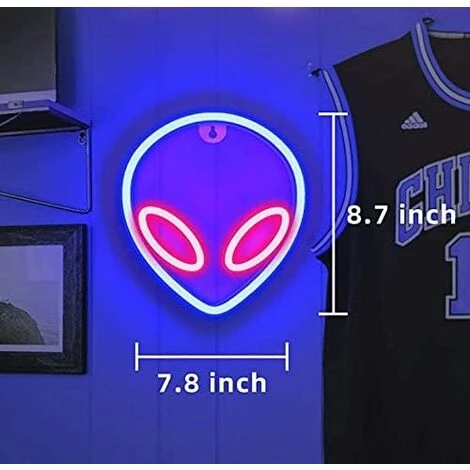 Letreros De Neón LED, Letrero De Pared De Neón Con Forma De Cabeza De Alienígena Para Dormitorio, Habitación De Niños, Hotel, Tienda, Restaurante, Juego, Oficina, (rosa Azul) 4 Letreros De Neón LED, Letrero De Pared De Neón Con Forma De Cabeza De Alienígena Para Dormitorio, Habitación De Niños, Hotel, Tienda, Restaurante, Juego, Oficina, (rosa Azul) - Imagen 2