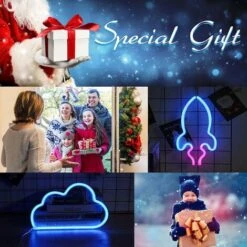 Luces De Neón, Luces De Neón Colgantes USB/lámpara De Luz De Neón De Batería Para Bar, Decoración De Bodas, Fiesta De Cumpleaños, Etc. (nubes De Cohetes) -Trio Ventas 71203004 3