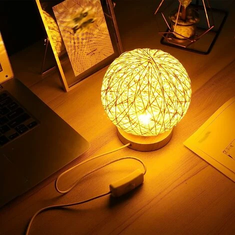 Lámpara De Mesa De Madera, Lámpara De Noche Decorativa De Madera, Cargador USB Para Dormitorio, Sala De Estar, Mesita De Noche, Mesa Auxiliar, Sala De Café, Habitación De Bebé (dorado) 7 Lámpara De Mesa De Madera, Lámpara De Noche Decorativa De Madera, Cargador USB Para Dormitorio, Sala De Estar, Mesita De Noche, Mesa Auxiliar, Sala De Café, Habitación De Bebé (dorado) - Imagen 5