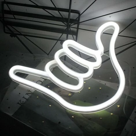 Señal De Neón Con Forma De Dedo, Gesto De La Suerte, Señal De Luz De Neón Blanca, Luces De Neón En Forma De Mano Para Dormitorio, Bar, Regalo De Fiesta De Cumpleaños 7 Señal De Neón Con Forma De Dedo, Gesto De La Suerte, Señal De Luz De Neón Blanca, Luces De Neón En Forma De Mano Para Dormitorio, Bar, Regalo De Fiesta De Cumpleaños - Imagen 5