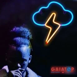 Letrero De Neón LED Planeta Luz De Neón Nube Relámpago Luz De Pared LED Decoración De Pared Batería / Alimentado Por USB Para El Hogar Habitación De Niños Bar Arte De Pared Decoración De Fiesta Nube R -Trio Ventas 71204949 5