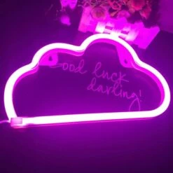 QiaoFei Neon LED Cloud Sign Light Decor, Decoración De Pared Para Navidad, Fiesta De Cumpleaños, Habitación De Niños, Sala De Estar, Decoración De Fiesta De Boda (rosa) -Trio Ventas 71205015 3