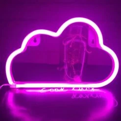 QiaoFei Neon LED Cloud Sign Light Decor, Decoración De Pared Para Navidad, Fiesta De Cumpleaños, Habitación De Niños, Sala De Estar, Decoración De Fiesta De Boda (rosa) -Trio Ventas 71205015 4