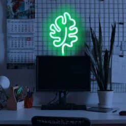 Letreros De Neón De Hoja Verde Luces De Neón LED Para Paredes Letrero De Luz De Efecto Neón LED Para Dormitorio Restaurante Fiesta Decoraciones Para El Hogar Regalo De Cumpleaños (hoja De Tortuga Verd -Trio Ventas 71205797 5