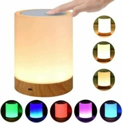 Lámpara De Noche LED, Lámpara De Mesa De Ambiente Regulable Táctil Para Sala De Estar Dormitorio