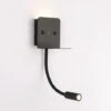 Aplique De Pared Led "Slange" 3W + Luz De Lectura Con Puerto Usb Negro Negro 2 Aplique De Pared Led "Slange" 3W + Luz De Lectura Con Puerto Usb Negro Negro -Trio Ventas 72029407 1