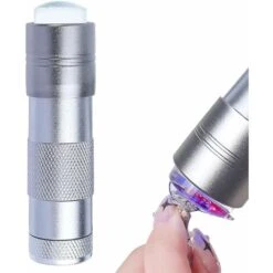 Lámpara De Curado De Uñas, UV De Mano Con Cabeza De Tampón De Silicona De Gelatina, Para Arte De Uñas, Hogar Rápido Y Salón, Plata.