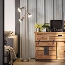 Lámpara De Pie De Metal 3 Focos Plata Emer Plata.Plata -Trio Ventas 7467408 3