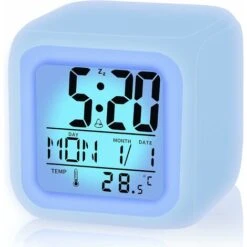 Reloj Despertador Para Niños, Reloj Despertador Digital Para Niños Y Niñas Con Luz Nocturna LED De Siete Colores Y Función De Despertador Para La Escuela, Regalos De Cumpleaños, Navidad