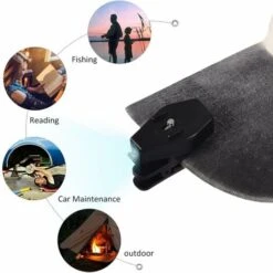 1 Par De Gafas Con Clip, Linterna, Mini LED, Abrazadera Ajustable Flexible Para Leer Libros, Pesca Al Aire Libre, Camping -Trio Ventas 75000324 5