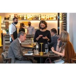 Lámpara De Mesa LED Inalámbrica USB De Aluminio Recargable De 1200 MAh Para Comedor U Oficina (oro Local) -Trio Ventas 75007371 4