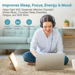 Lámpara De Terapia De Luz SAD De 10000 Lux Lámpara De Terapia De Luz LED Para El Tratamiento Eficaz Del Trastorno Afectivo Estacional Con Función De Temporizador Control Táctil Adecuado Para El Hogar/ -Trio Ventas 75288974 3