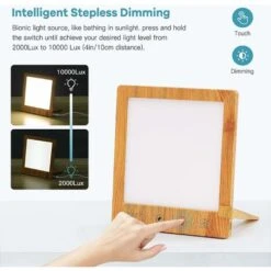 Lámpara De Terapia De Luz SAD De 10000 Lux Lámpara De Terapia De Luz LED Para El Tratamiento Eficaz Del Trastorno Afectivo Estacional Con Función De Temporizador Control Táctil Adecuado Para El Hogar/ -Trio Ventas 75288974 4