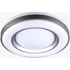 Lámpara Plafón, BEL AIR HOME - Serie JUPITER, Color Plata, 36W, 50CM Diámetro, Luz Led Integrada 3000K-4000K-6000K Dimmer Y Memoria De Luz, Mando A Distancia