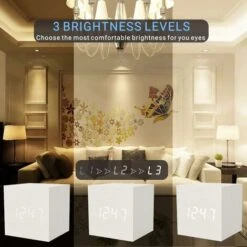 Despertador De Madera - Mini Reloj Digital Con Pantalla De Tiempo De Temperatura, 3 Niveles De Brillo Y Control De Voz, Perfecto Para Viajes En Casa 10 Despertador De Madera - Mini Reloj Digital Con Pantalla De Tiempo De Temperatura, 3 Niveles De Brillo Y Control De Voz, Perfecto Para Viajes En Casa -Trio Ventas 76168652 4