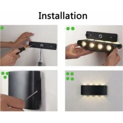 Lámpara De Pared LED Para Interiores De 6 W, Lámpara De Pared Moderna, Apliques De Pared De Aluminio Impermeable IP65 Para Exteriores, Lámpara De Punto Hacia Arriba Para Sala De Estar, Dormitorio, Pas -Trio Ventas 76478632 4