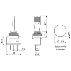 Interruptor Electro DH 11.422.I/C Unipolar ON-OFF-ON-ON Palanca Plástico Conexión Terminales 6'35 Mm 8430552095179 -Trio Ventas 7668079 2