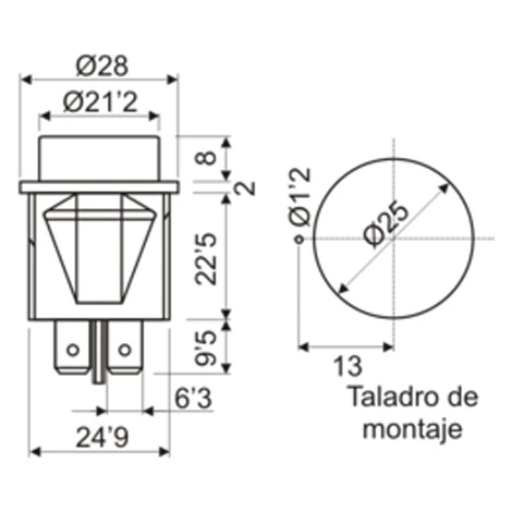 Interruptor Unipolar Empotrable A Pulsador ON-OFF Electro DH Cuerpo Negro Y Tecla Roja 11.479.I/N/R 8430552091256 4 Interruptor Unipolar Empotrable A Pulsador ON-OFF Electro DH Cuerpo Negro Y Tecla Roja 11.479.I/N/R 8430552091256 - Imagen 2