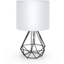 Aigostar - Lámpara De Mesa Estilo Retro Industrial, Portalámparas De Casquillo Fino E14, Lámpara Decorativa Con Base Metálica Y Tulipa Blanca, Perfecta Para Decorar Cualquier Estancia
